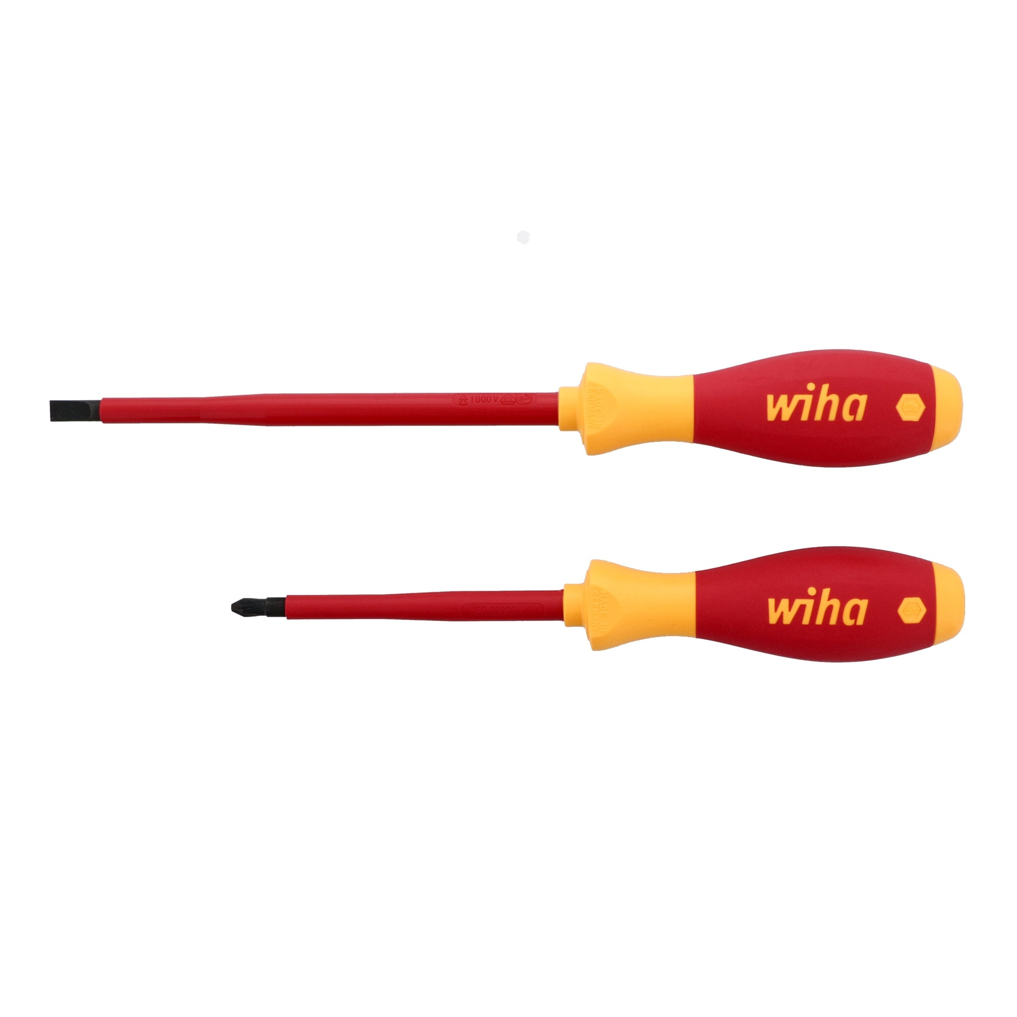 Wiha Tools 2 Piece Insulated SoftFinish Slotted and Phillips Screwdriver Set, Model #33580